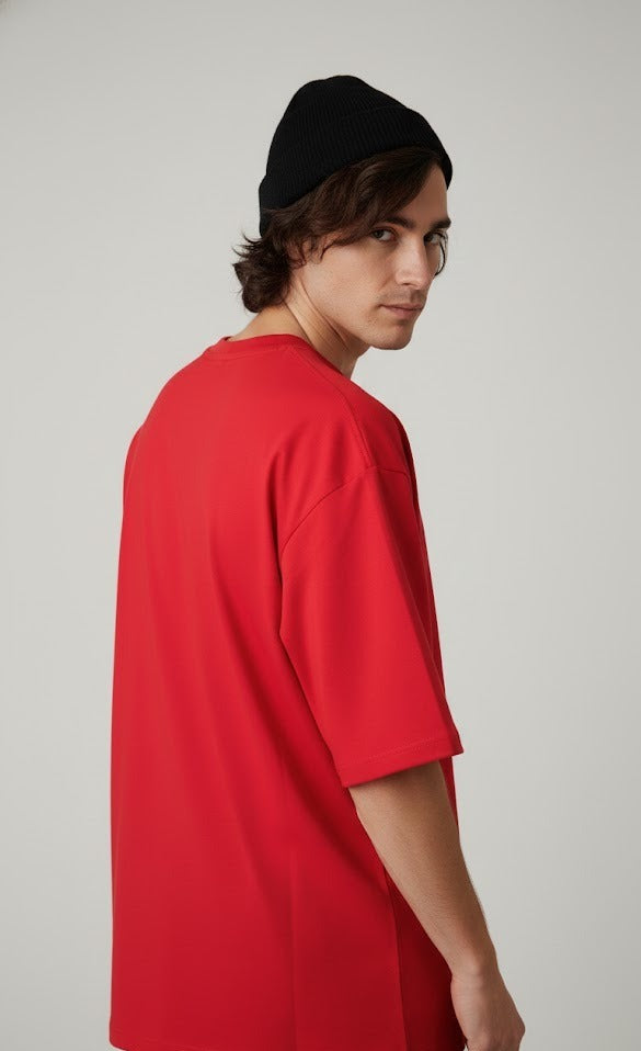 DIFFERENT GRAVY STAY MYSTERIOUS PRINTED COTTON ROUND NECK OVERSIZE T-SHIRTS