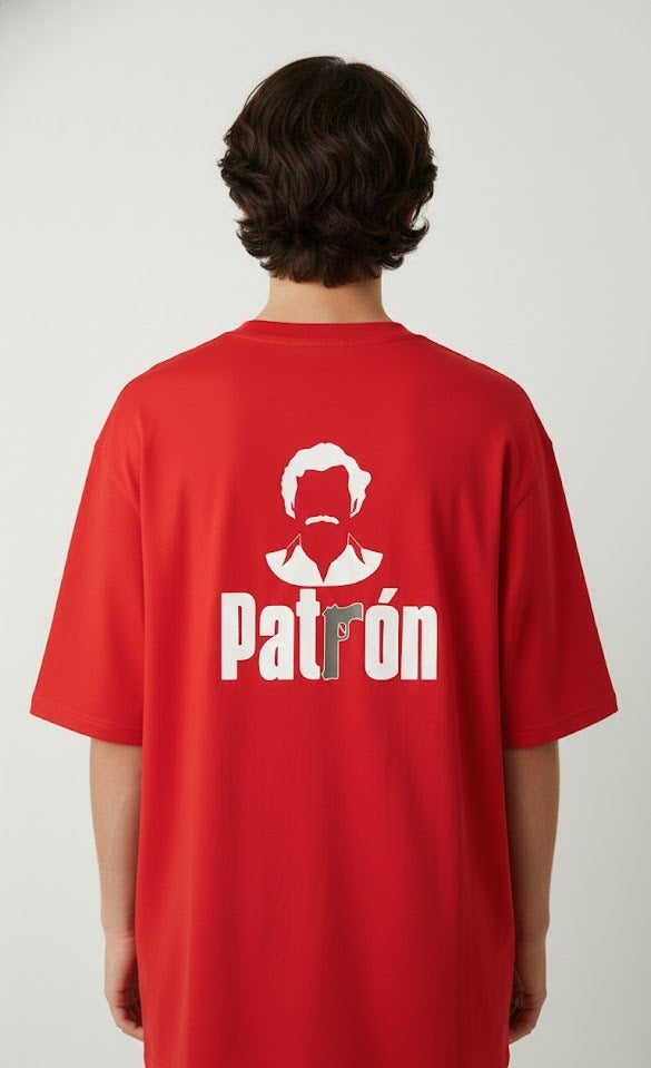 PATRON PRINTED COTTON ROUND NECK OVERSIZE T-SHIRTS BACK