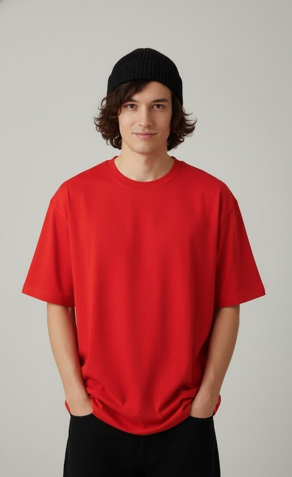 ALWAYS THE ALPHA PRINTED COTTON ROUND NECK OVERSIZE T-SHIRTS BACK