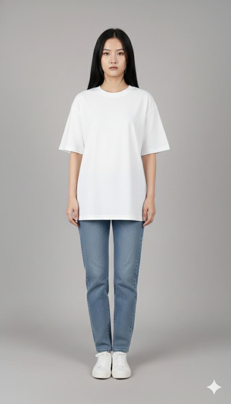 MOTIVATION PRINTED COTTON ROUND NECK OVERSIZE T-SHIRTS BACK