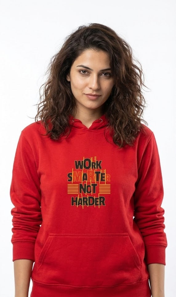 WORK SMARTER NOT HARDER & MOTIVATINE PRINTED COTTON  HOODIES