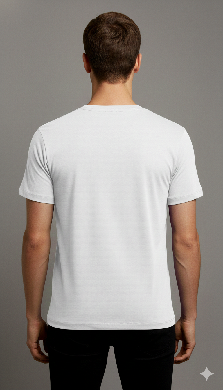 START LIVING BEFORE PRINTED COTTON ROUND NECK T-SHIRT BACK