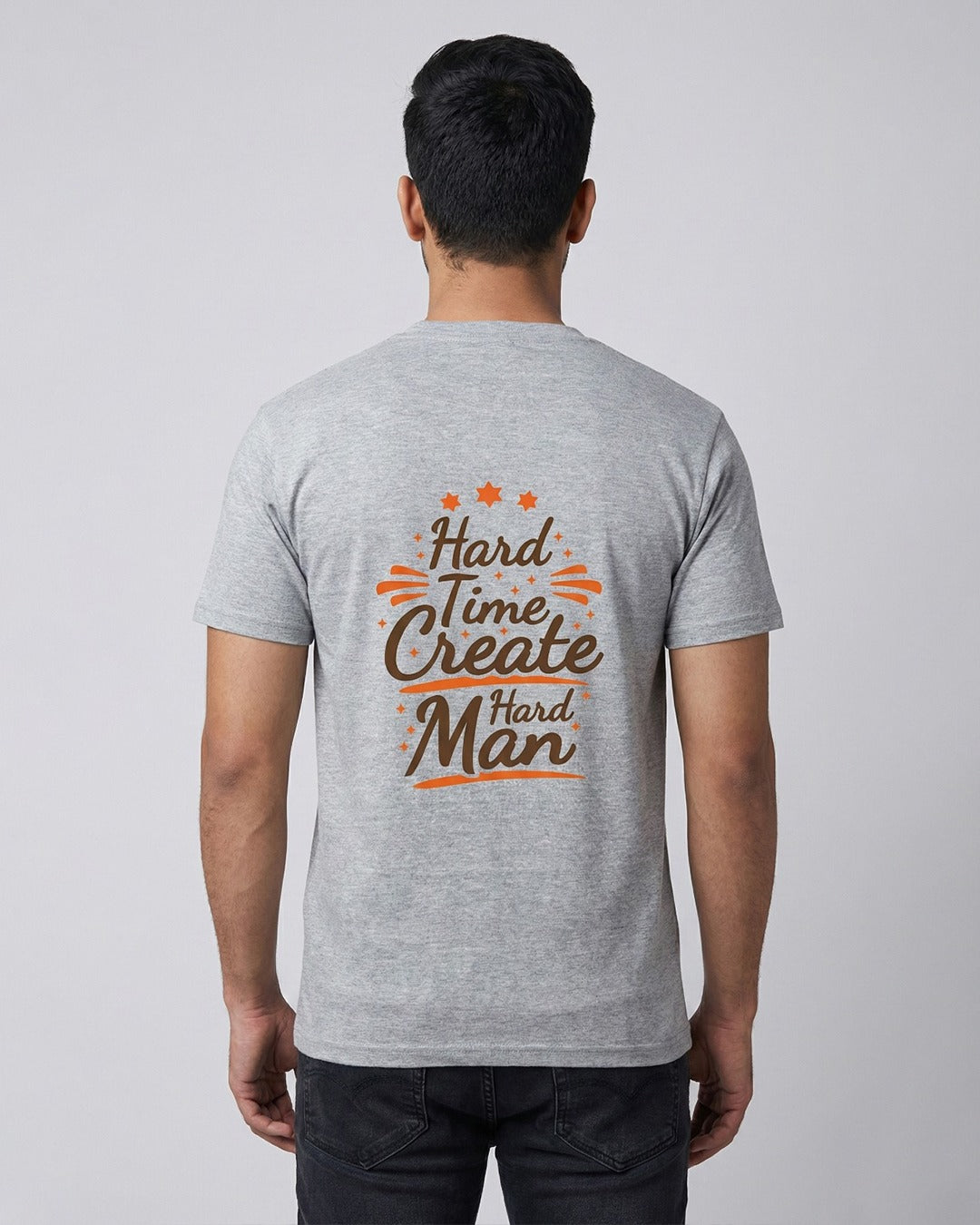 HARD TIME CREATED HARD MAN PRINTED COTTON ROUND NECK T-SHIRTS