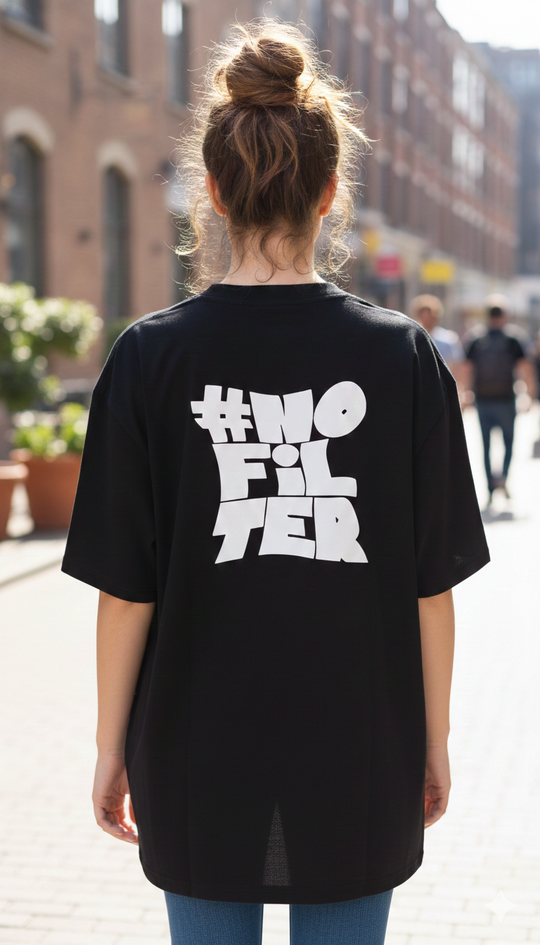 # NO FILTER PRINTED COTTON ROUND NECK OVERSIZE T-SHIRTS BACK