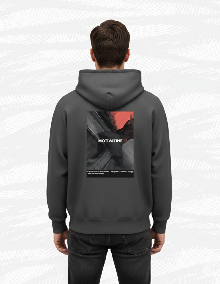 MOTIVATINE PRINTED POLYCOTTON HOODIES BACK