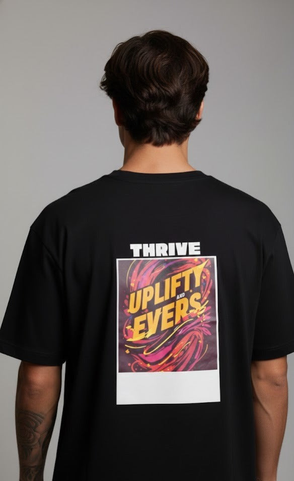 UPLIFTY AND EYERS PRINTED COTTON ROUND NECK OVERSIZE T-SHIRTS BACK