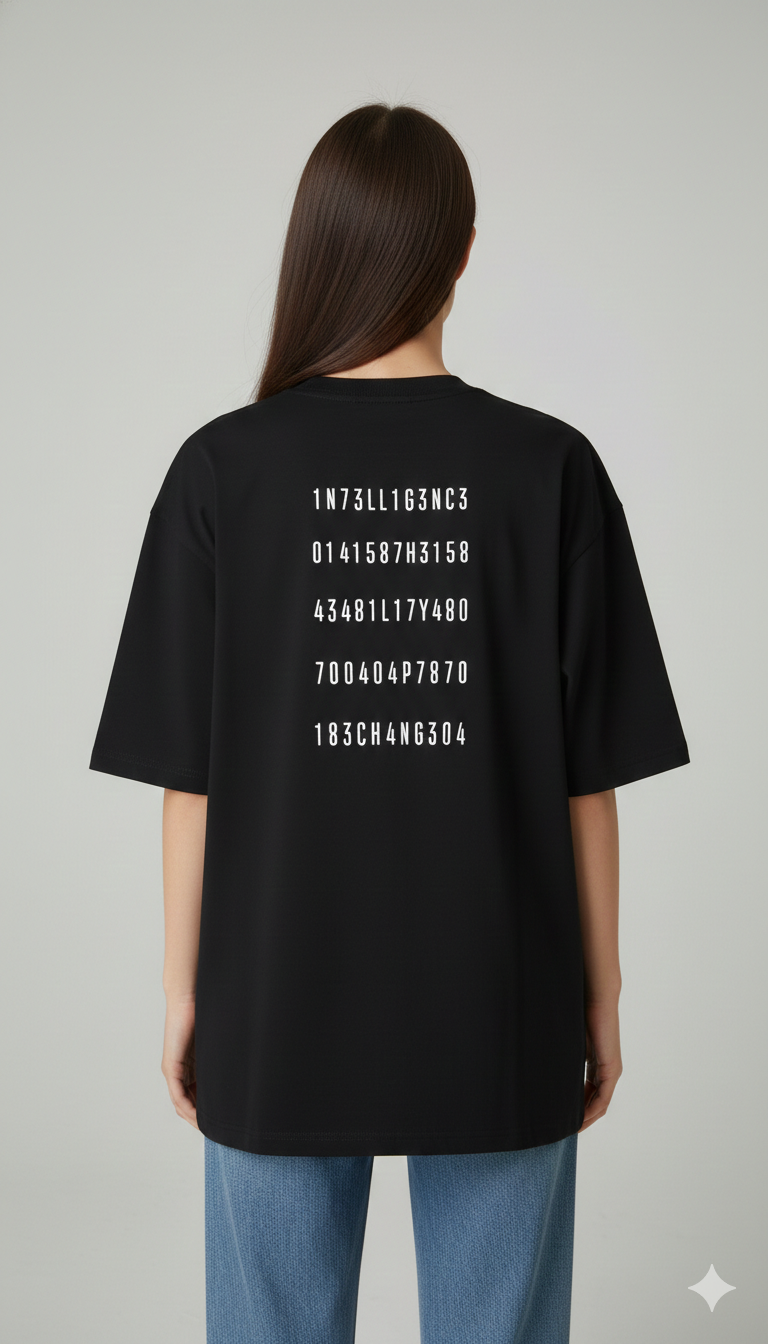 IN73LL1G3NC3 PRINTED COTTON ROUND NECK OVERSIZE T-SHIRTS BACK