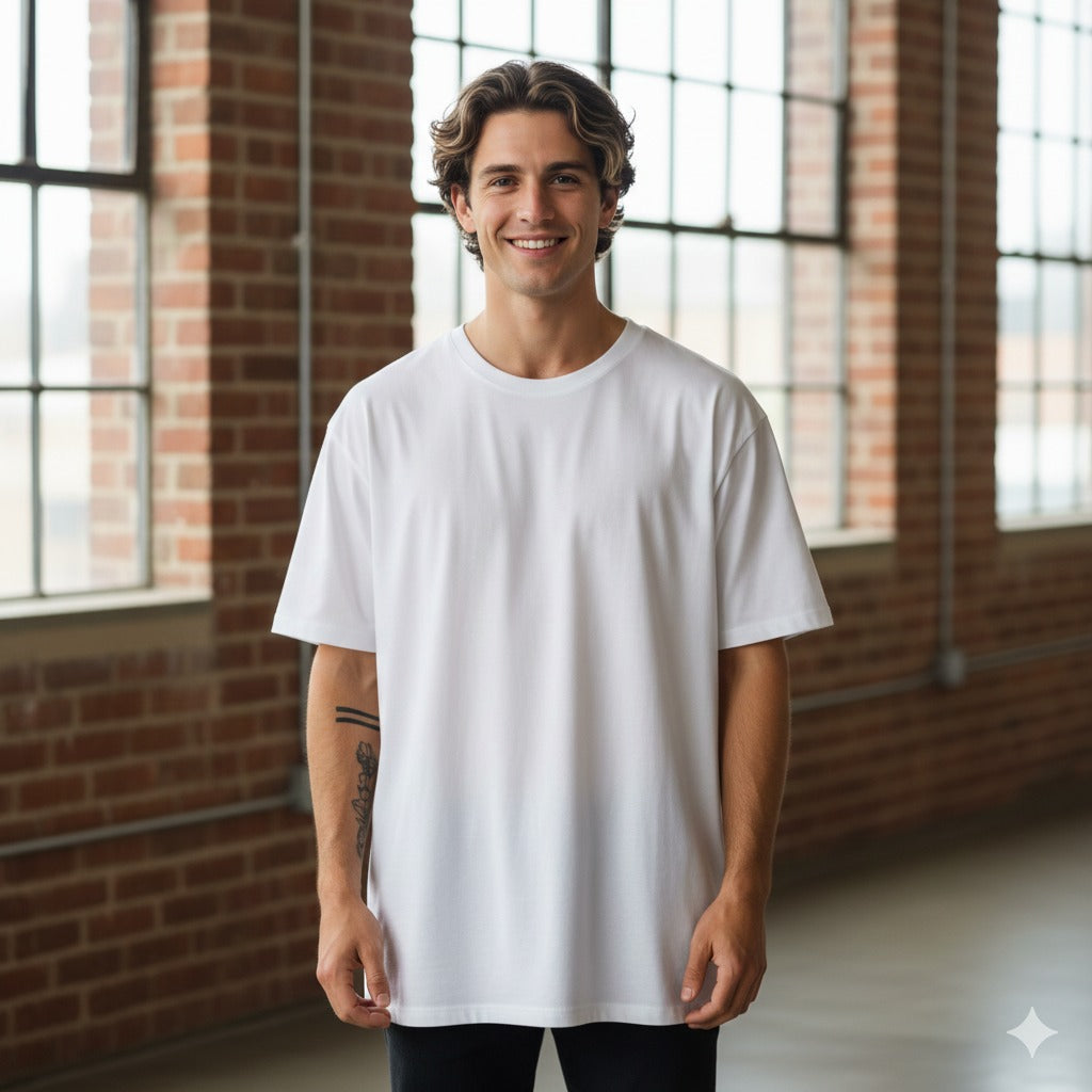 BE THE CHANGE YOU WISH PRINTED COTTON ROUND NECK OVERSIZE T-SHIRTS BACK