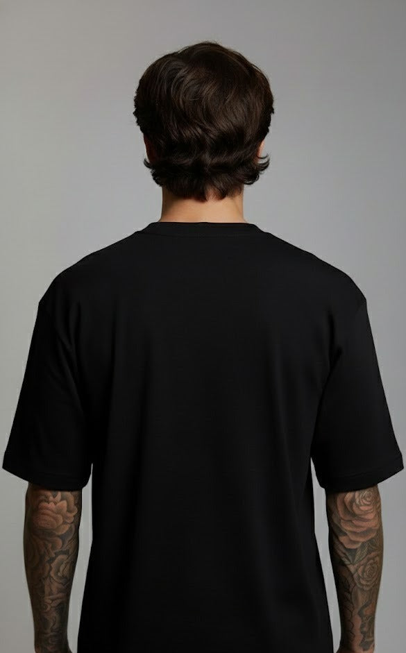 AURA PRINTED COTTON ROUND NECK OVERSIZE T-SHIRTS