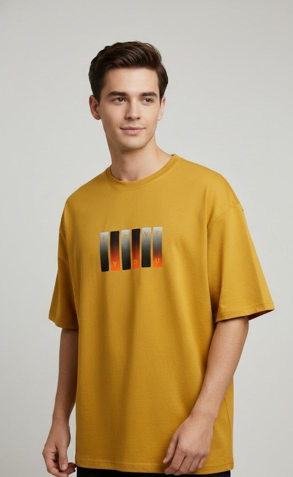 LOVE YOU PRINTED COTTON ROUND NECK OVERSIZE T-SHIRTS
