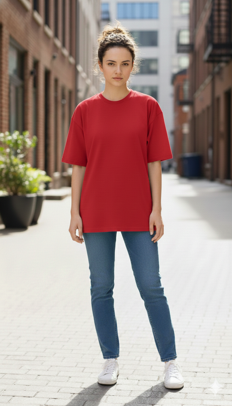 I MAKE OTHERS SMILE PRINTED COTTON ROUND NECK OVERSIZE T-SHIRTS BACK