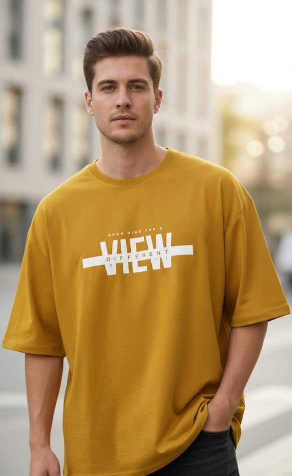 VIEW DIFFERENT PRINTED COTTON ROUND NECK OVERSIZE T-SHIRTS