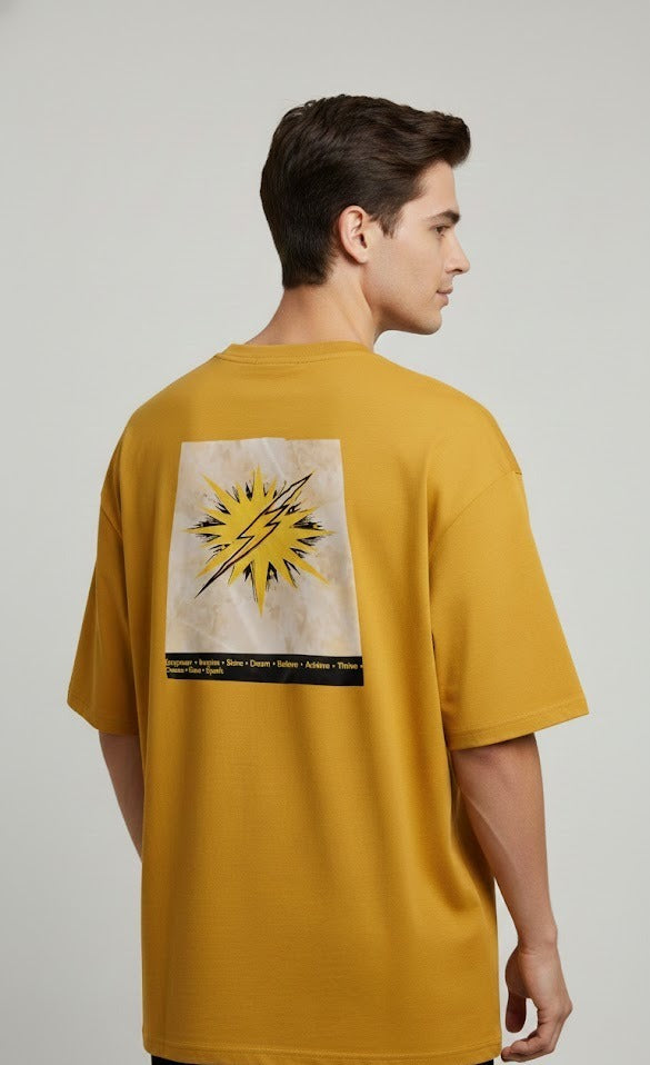 EMPOWER INSPIRE SHINE PRINTED COTTON ROUND NECK OVERSIZE T-SHIRTS BACK