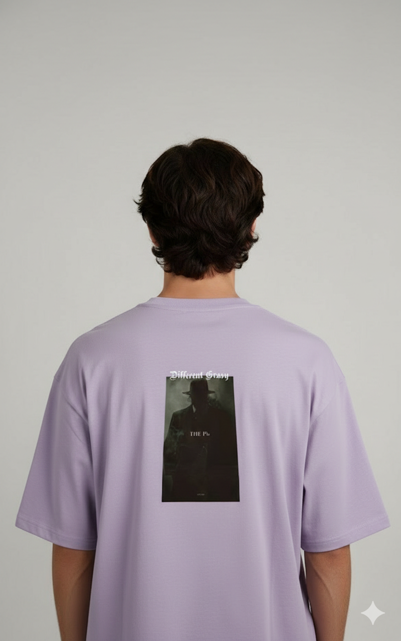 DIFFERENT GRAVY 1% PRINTED COTTON ROUND NECK OVERSIZE T-SHIRTS BACK