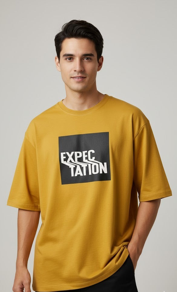 EXPECTATION PRINTED COTTON ROUND NECK OVERSIZE T-SHIRTS