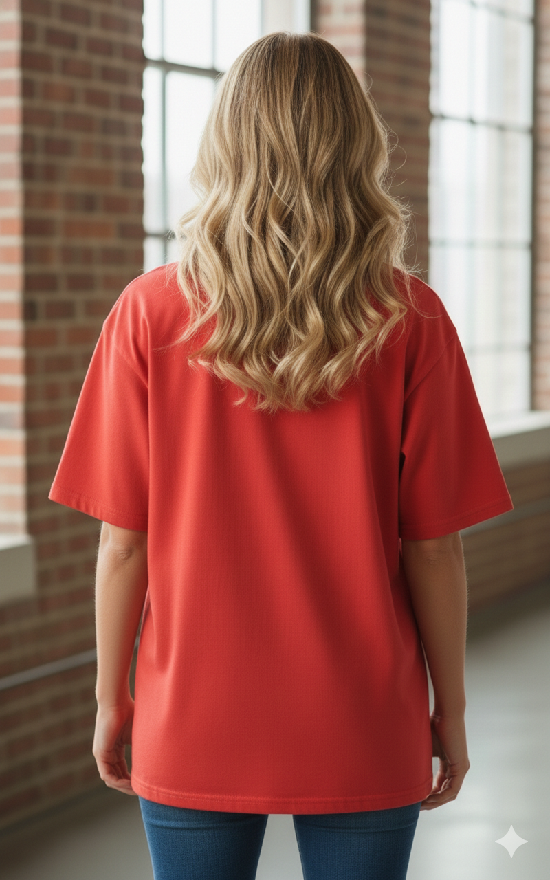 YOUR WORTH PRINTED COTTON ROUND NECK OVERSIZE T-SHIRTS