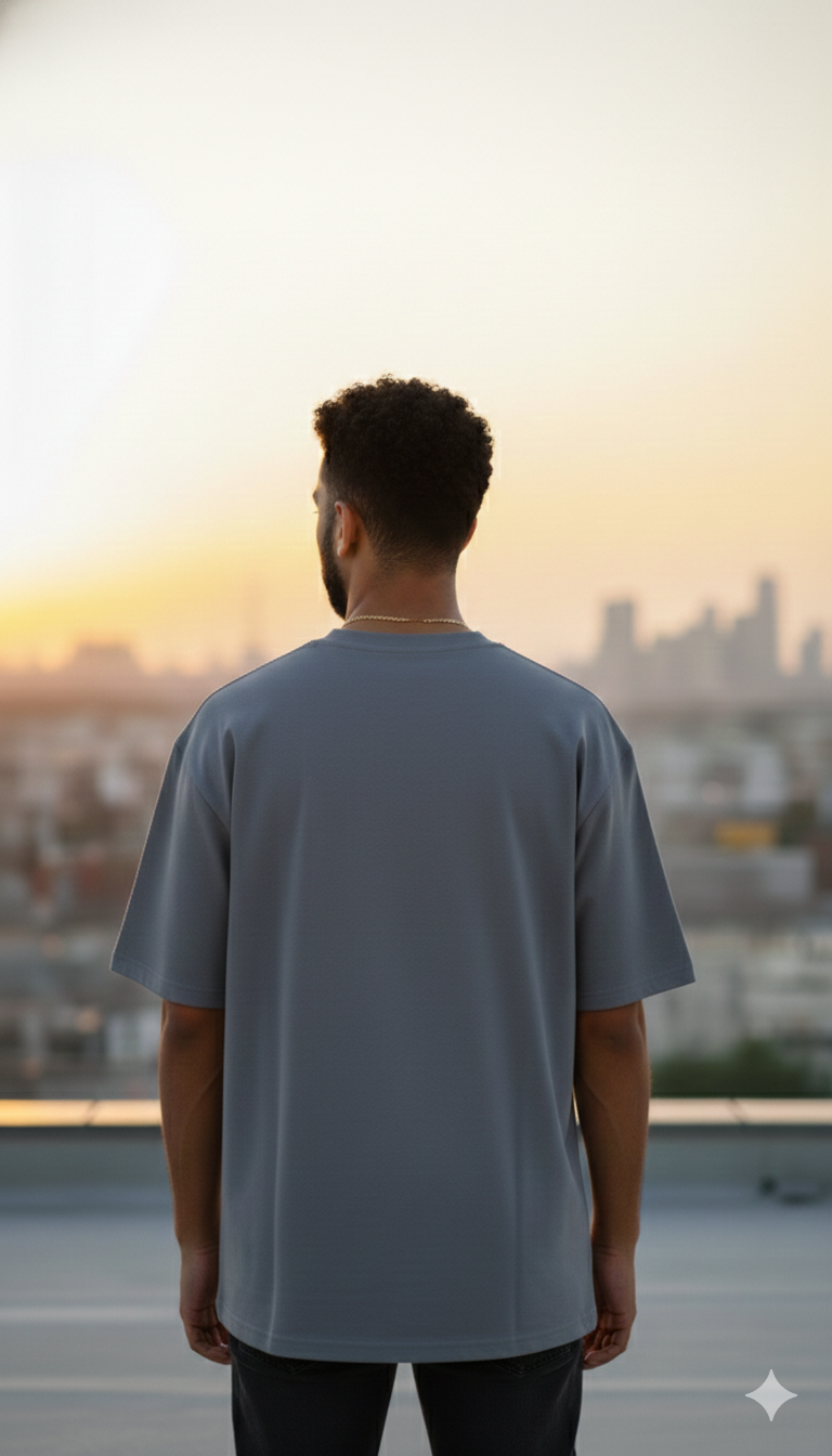 SUCCESS HAS NO LIMITS PRINTED COTTON ROUND NECK OVERSIZE T-SHIRTS