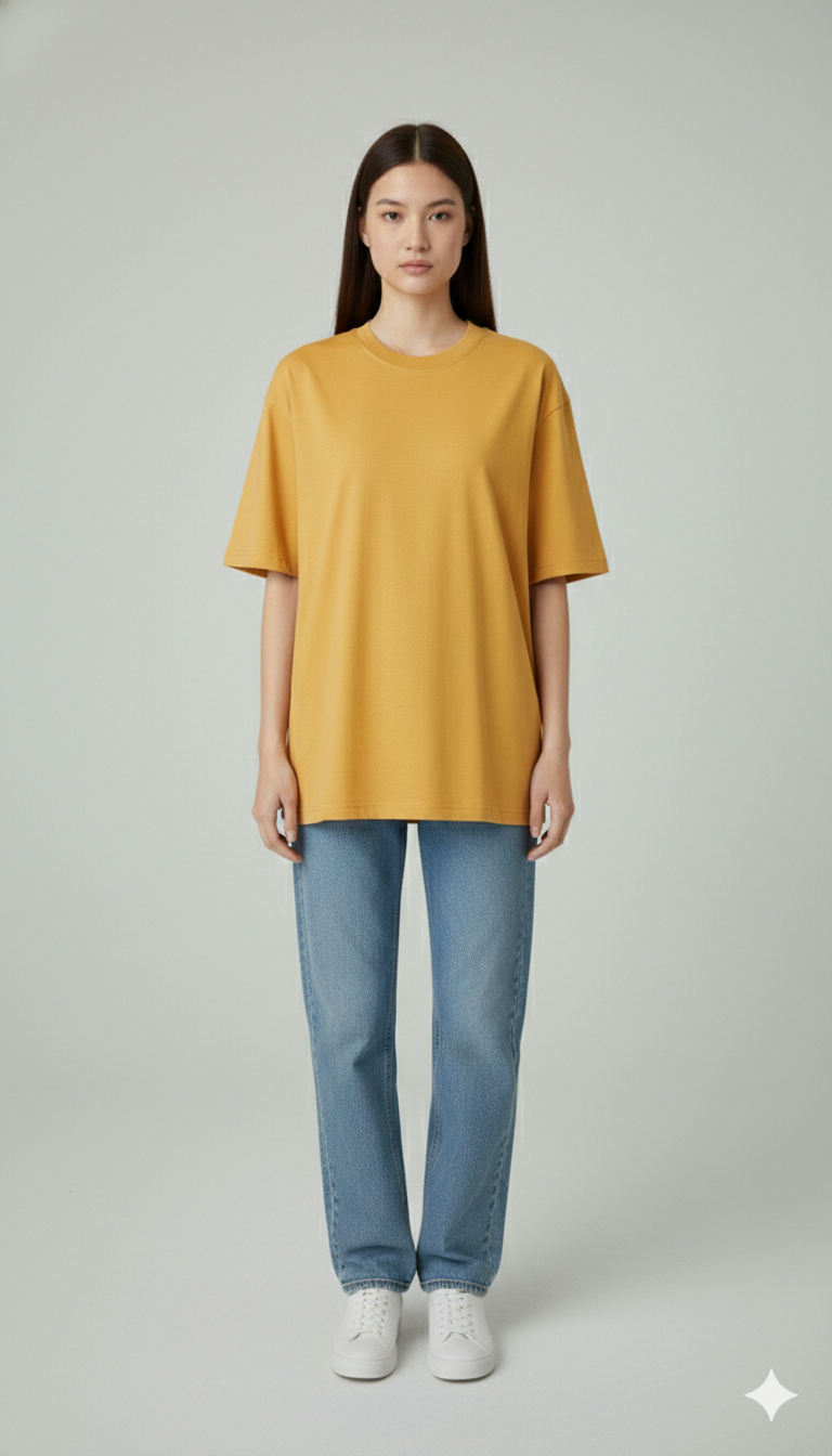 DIFFERENT GRAVY AURA PRINTED COTTON ROUND NECK OVERSIZE T-SHIRTS BACK