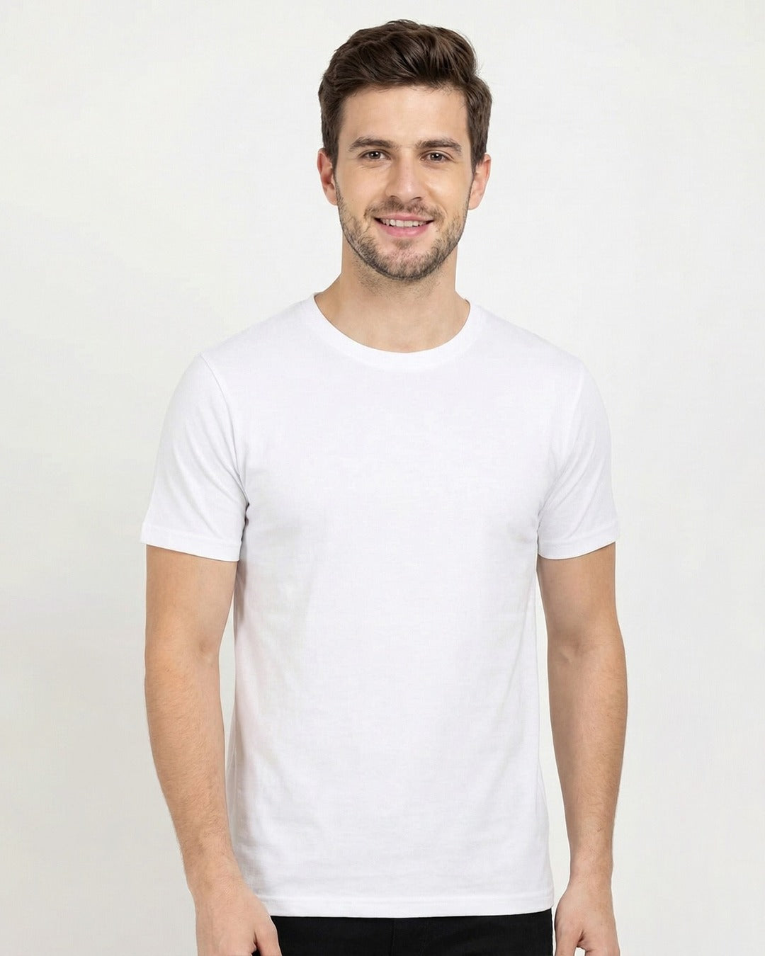 START LIVING PRINTED COTTON ROUND NECK T-SHIRT