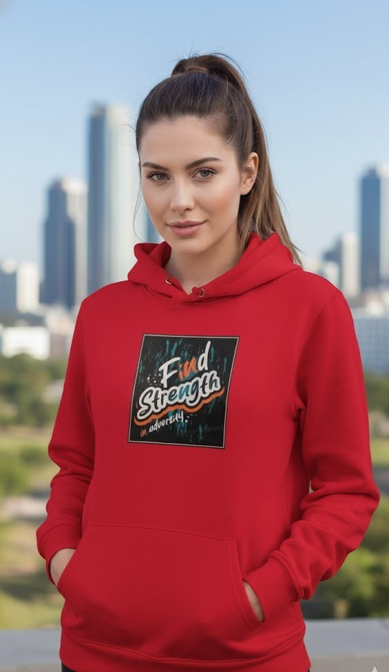 FIND STRENGTH IN ADVERSITY & RISE AND SHINE PRINTED COTTON HOODIES