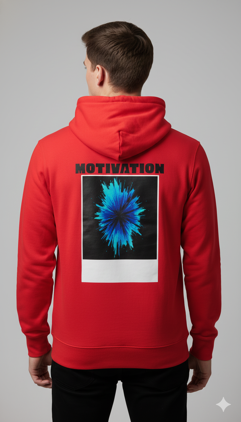 MOTIVATION PRINTED COTTON HOODIES 300 GSM
