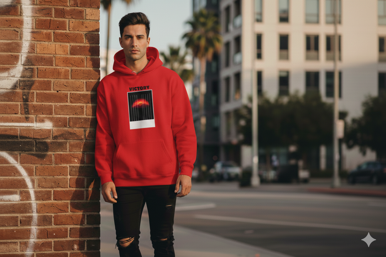 VICTORY & THE EYES PRINTED COTTON HOODIES