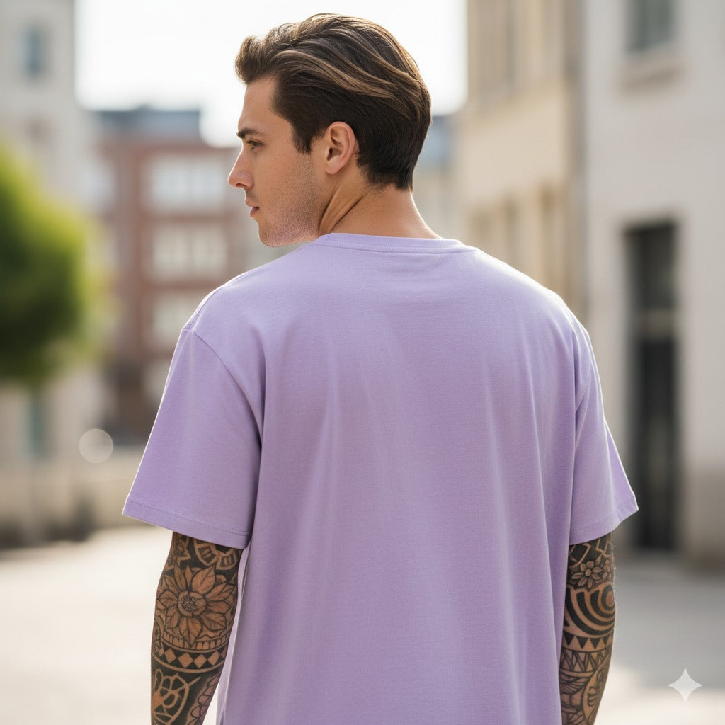 CALM PRINTED COTTON ROUND NECK OVERSIZE T-SHIRTS
