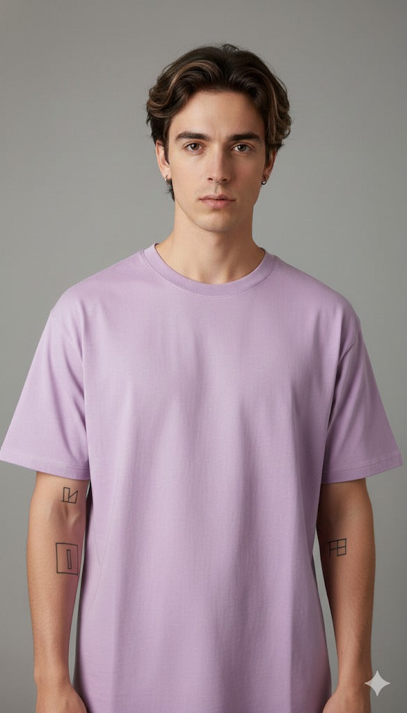 CALM PRINTED COTTON ROUND NECK OVERSIZE T-SHIRTS BACK