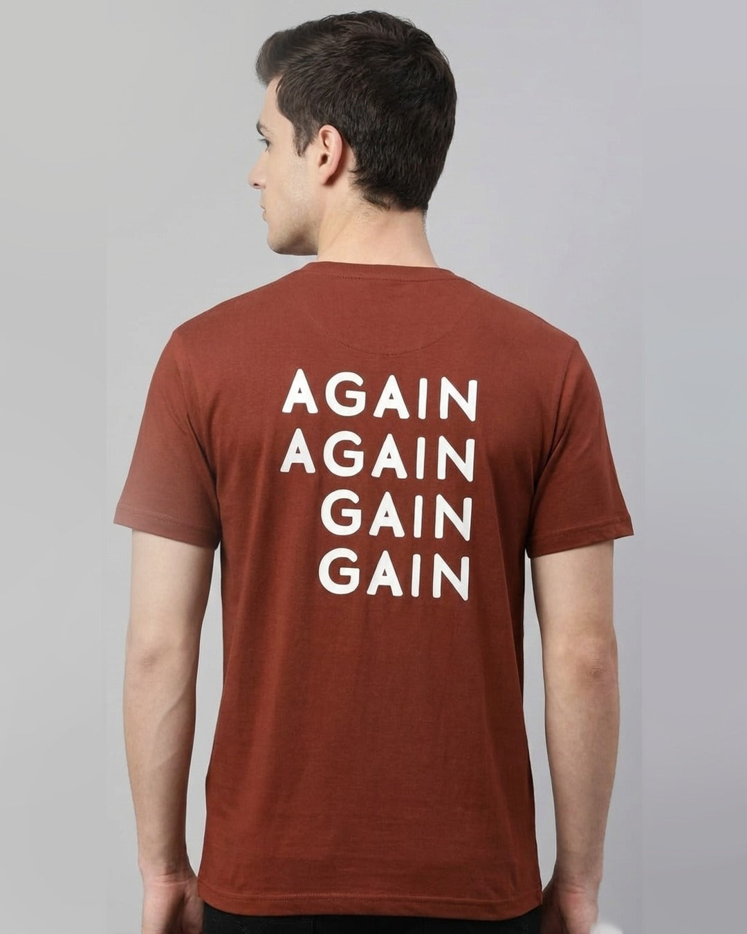 AGAIN PRINTED COTTON ROUND NECK T-SHIRT