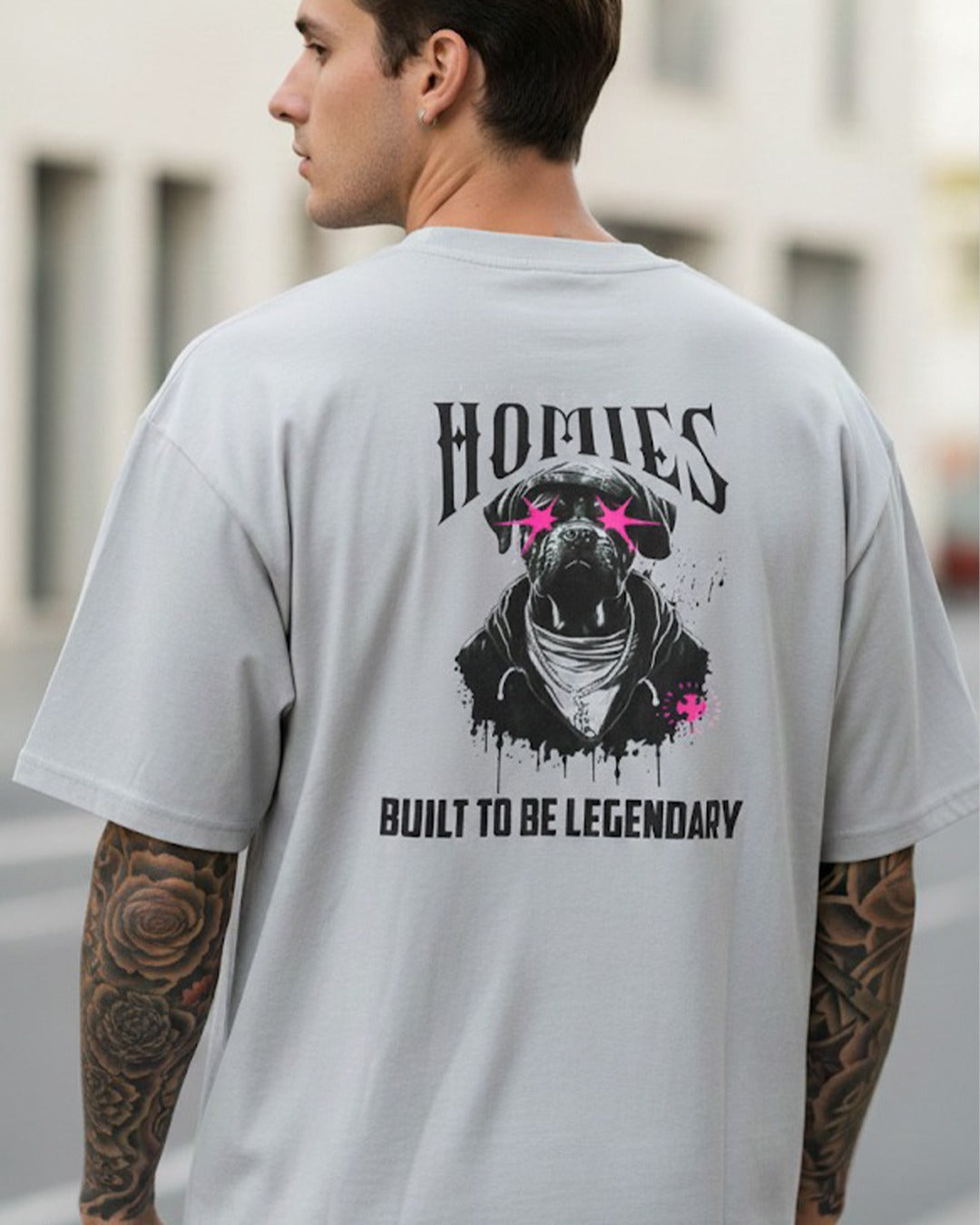 HOMIES PRINTED COTTON ROUND NECK OVERSIZE T-SHIRTS