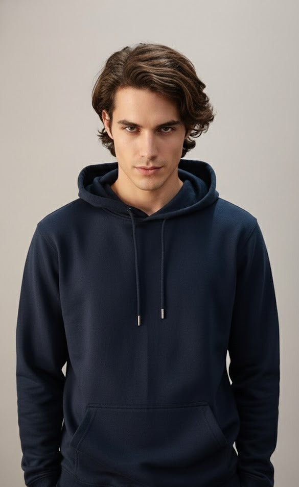 RISE AND SHINE BLUE PRINTED POLYCOTTON HOODIES