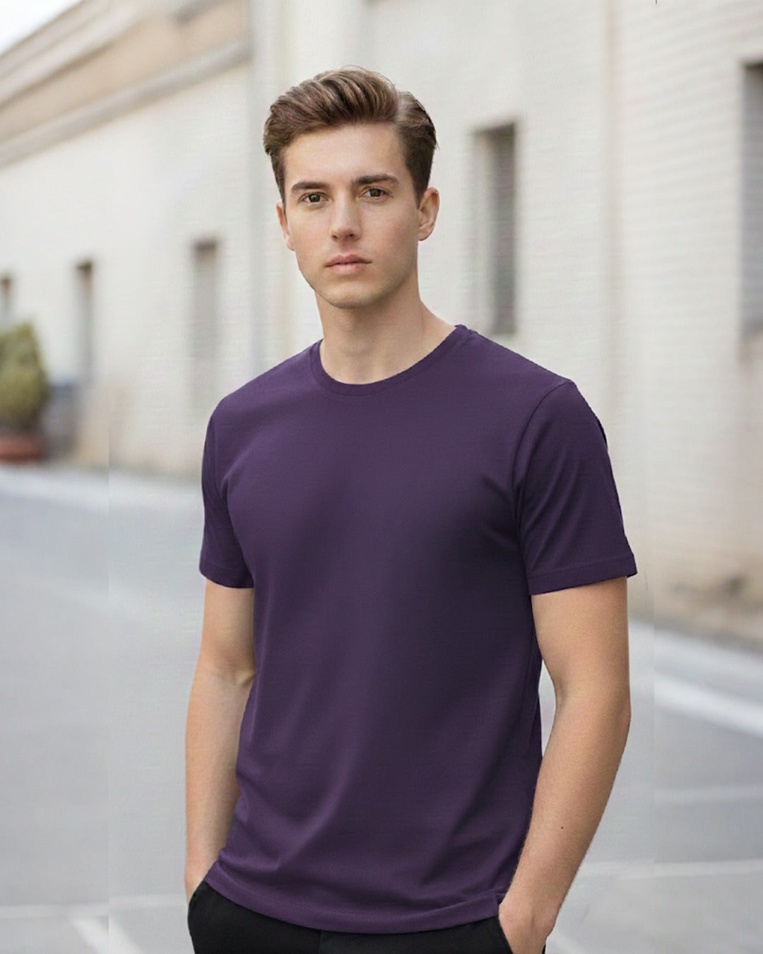 FOCUS ON THE GOOD PRINTED COTTON ROUND NECK T-SHIRT